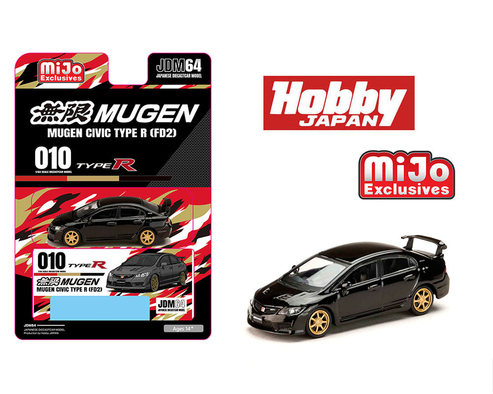 (COMING SOON) HOBBY JAPAN 1/64 Honda Mugen Civic Type R (FD2) – Crystal Black Pearl – Mijo Exclusives