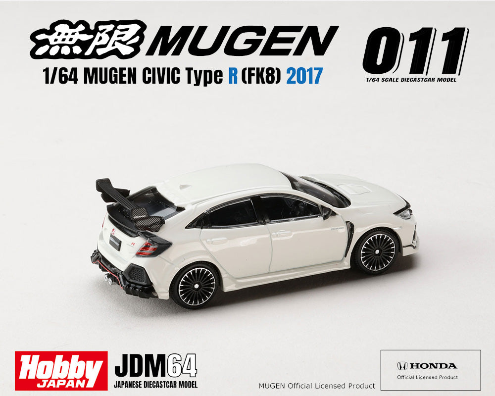 (COMING SOON) HOBBY JAPAN 1/64 Mugen Honda Civic Type R (FK8) 2017 – Championship White – Limited Edition