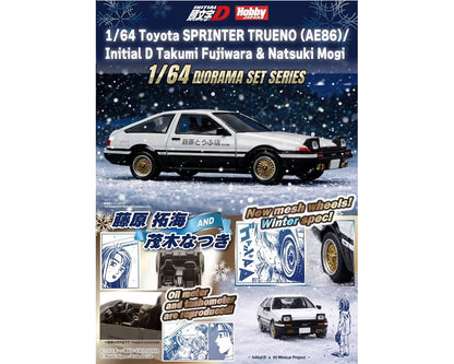 (COMING SOON) HOBBY JAPAN 1/64 Initial D Diorama Set Series Toyota Sprinter Trueno (AE86) Takumi Fujiwara &amp; Natsuki Mogi