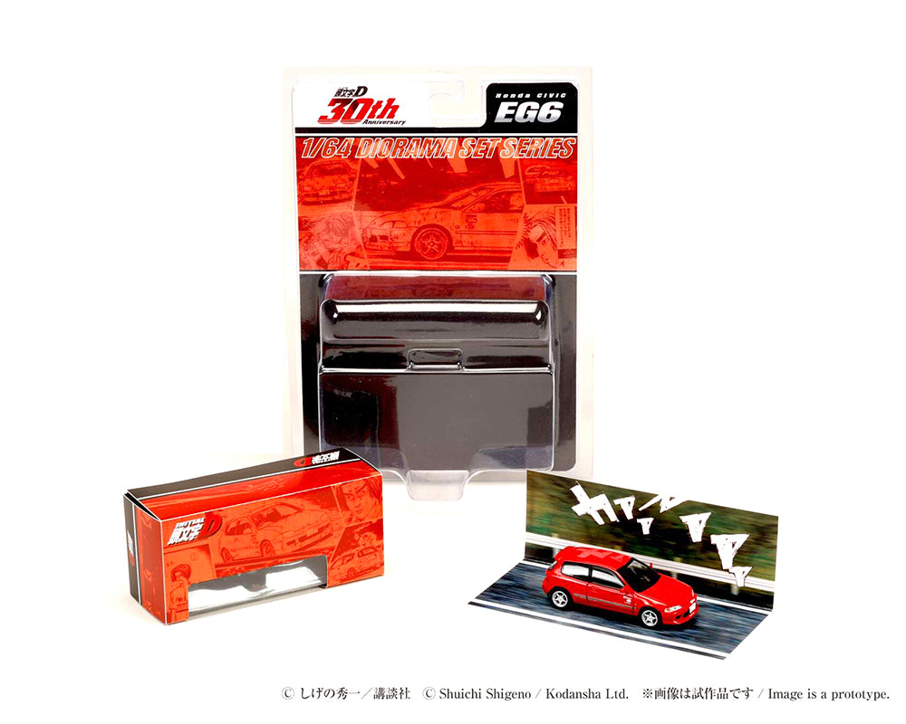 (COMING SOON) HOBBY JAPAN 1/64 Initial D 30th Anniversary Honda CIVIC (EG6) Myogi Night Kids / INITIAL D Shingo Shoji VS Takumi Fujiwara – JDM64