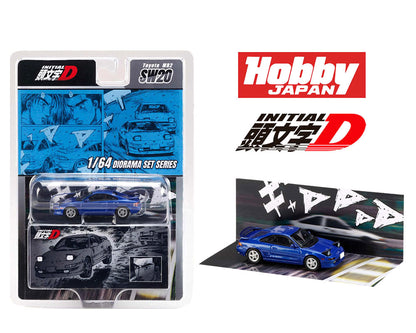 (COMING SOON) HOBBY JAPAN 1/64 Initial D Diorama Set Series Toyota MR2 (SW20)/Initial D Kai Kogashiwa VS Takumi Fujiwara