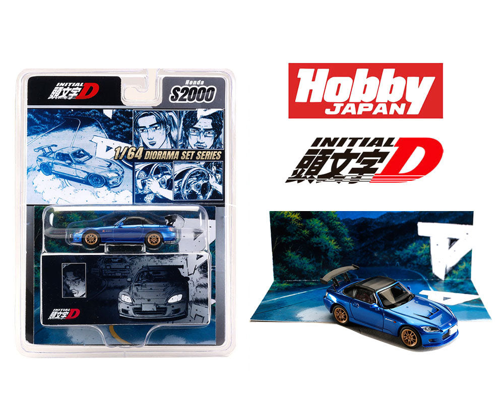 (COMING SOON) HOBBY JAPAN 1/64 Initial D Honda S2000 with Collector Cards Toshiya Joshima VS Takumi Fujiwara