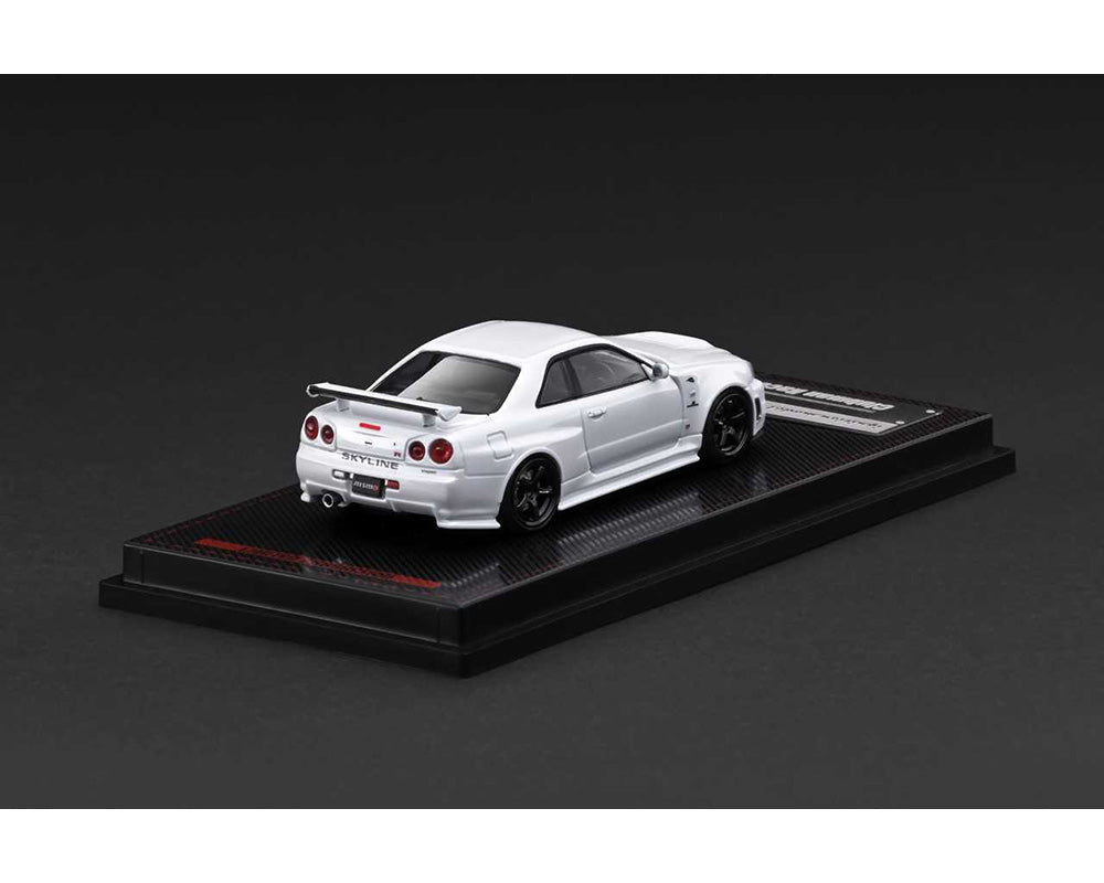 (COMING SOON) Ignition Model 1:64 Nissan Skyline GT-R (BNR34) NISMO – Customized White Metallic – Limited Edition