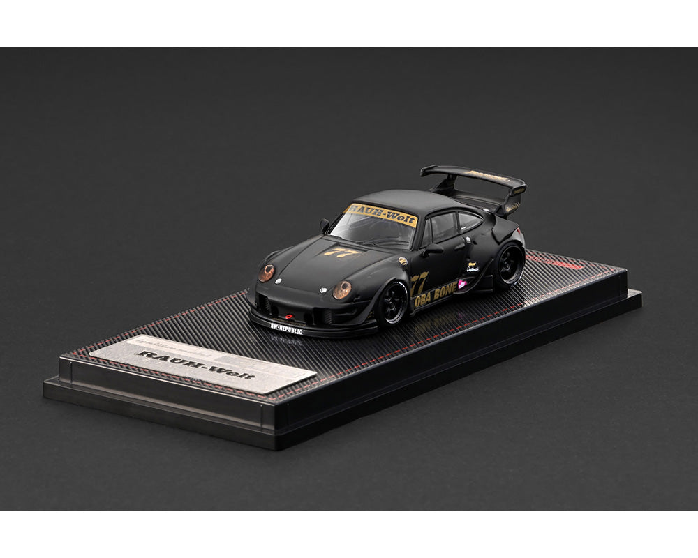 (COMING SOON) Ignition Model 1:64 Rauh-Welt Begriff RWB 993 -77 OBA BONE – Matte Black – Limited Edition
