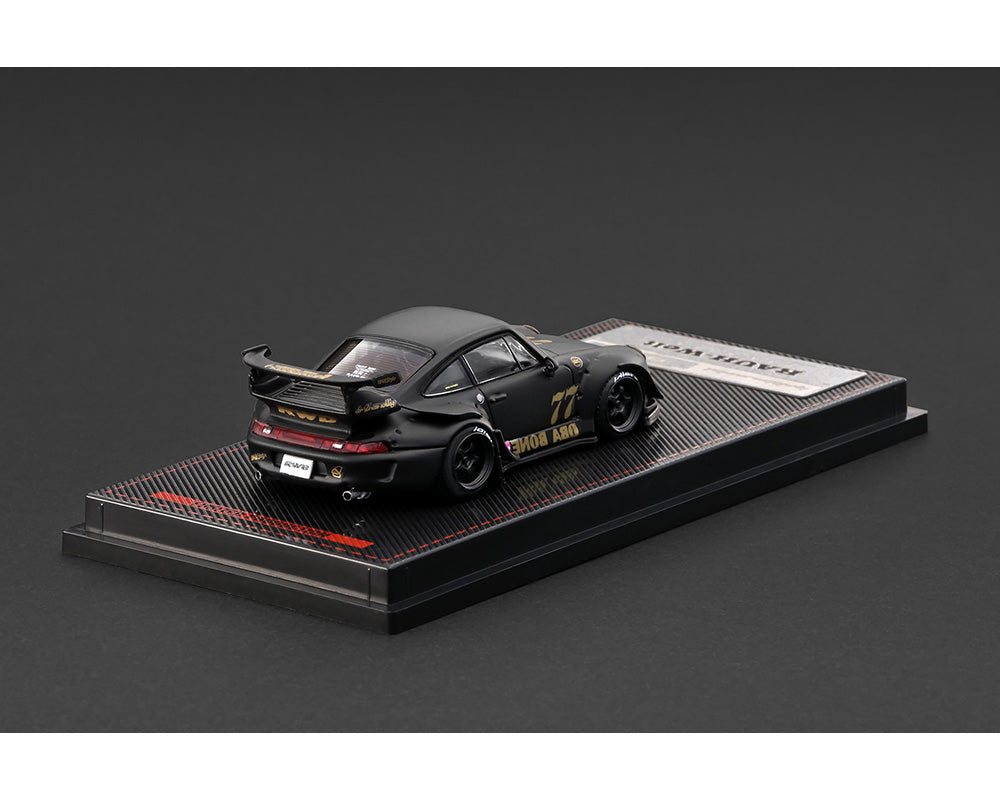 (COMING SOON) Ignition Model 1:64 Rauh-Welt Begriff RWB 993 -77 OBA BONE – Matte Black – Limited Edition