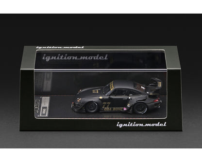 (COMING SOON) Ignition Model 1:64 Rauh-Welt Begriff RWB 993 -77 OBA BONE – Matte Black – Limited Edition