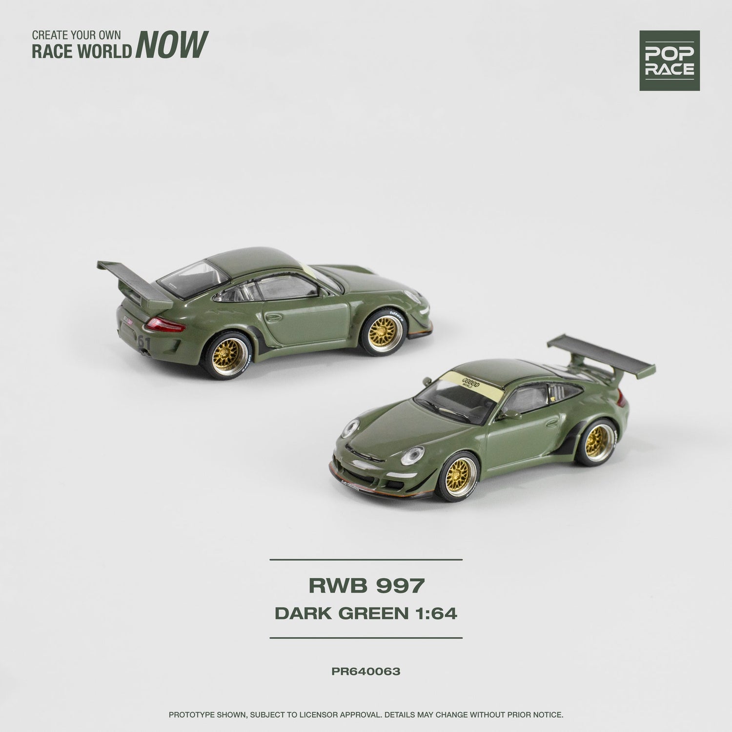 POP RACE 1/64 RWB 997 SILVER