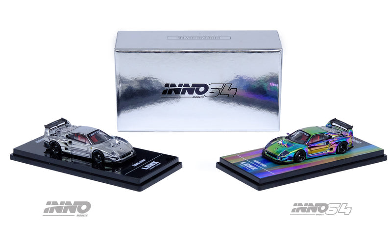 INNO64 1/64 LBWK F40 Chrome Silver  Hobby Expo China 2024 Special Edition (chase car randomly inserted)