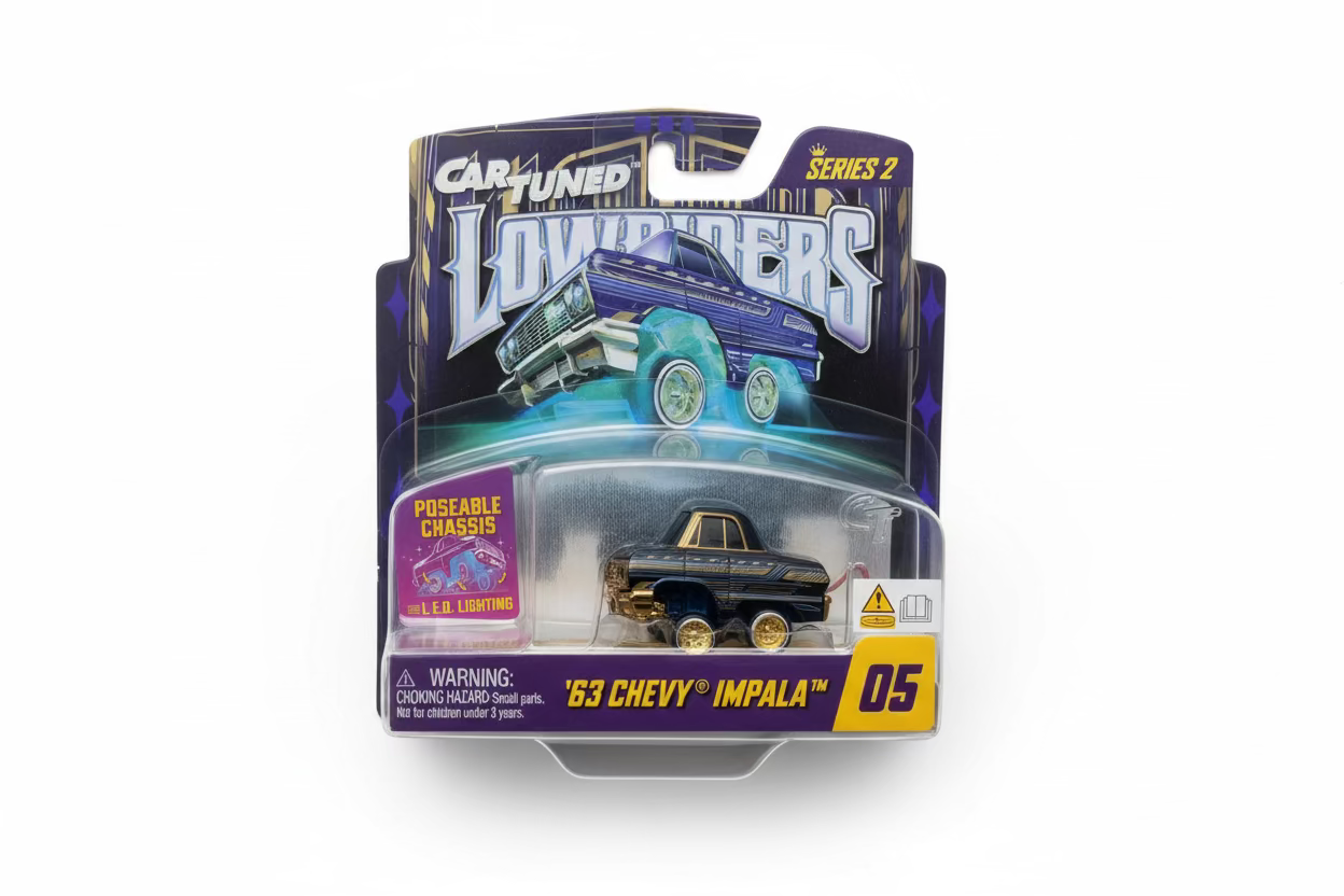 CarTuned™  1:64 Lowriders SHOW GLOW Series 2  8 Styles 2026 – L.E.D. Light Up Chassis cars are sold individualy.