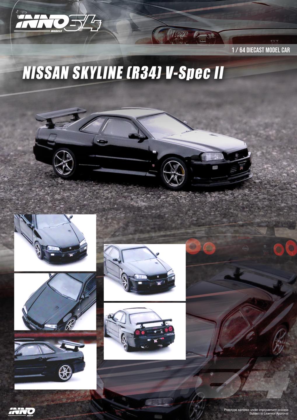 INNO64 1/64 Nissan Skyline GT-T R34  V-SPEC II