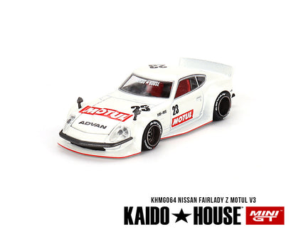 KAIDO HOUSE 1/64 Datsun KAIDO Fairlady Z MOTUL V3 – White – Limited Edition