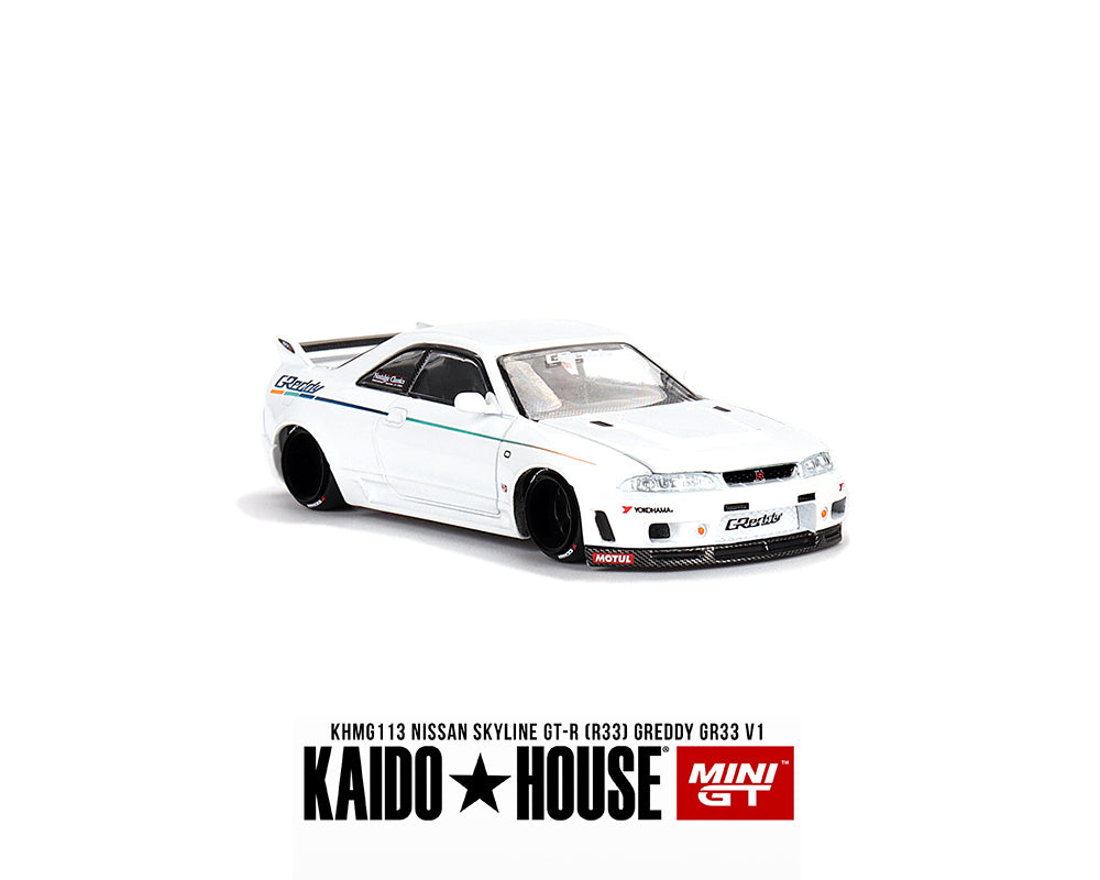 (PRE ORDER) Kaido House x Mini GT 1:64 Nissan Skyline GT-R (R33) GREDDY GR33 V1 - WHITE