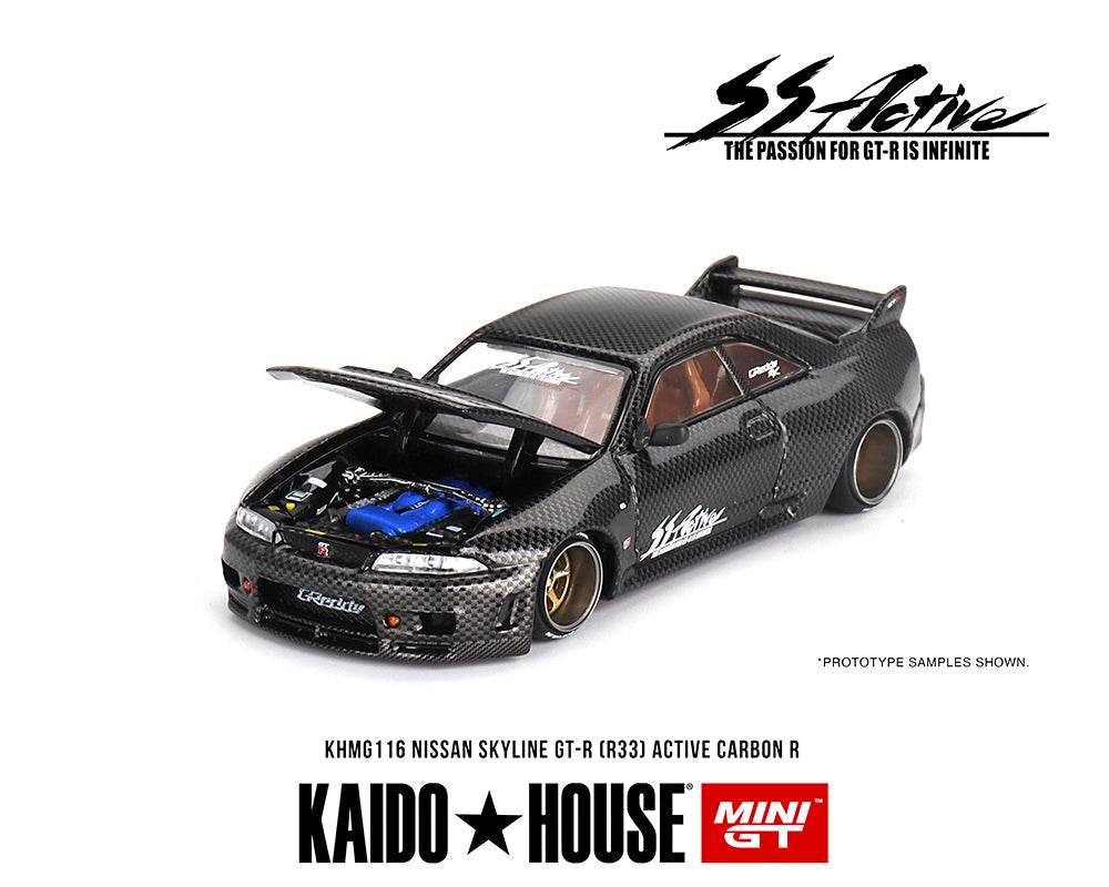 (PRE ORDER) Kaido House x Mini GT 1:64 Nissan Skyline GT-R (R33) Active Carbon R