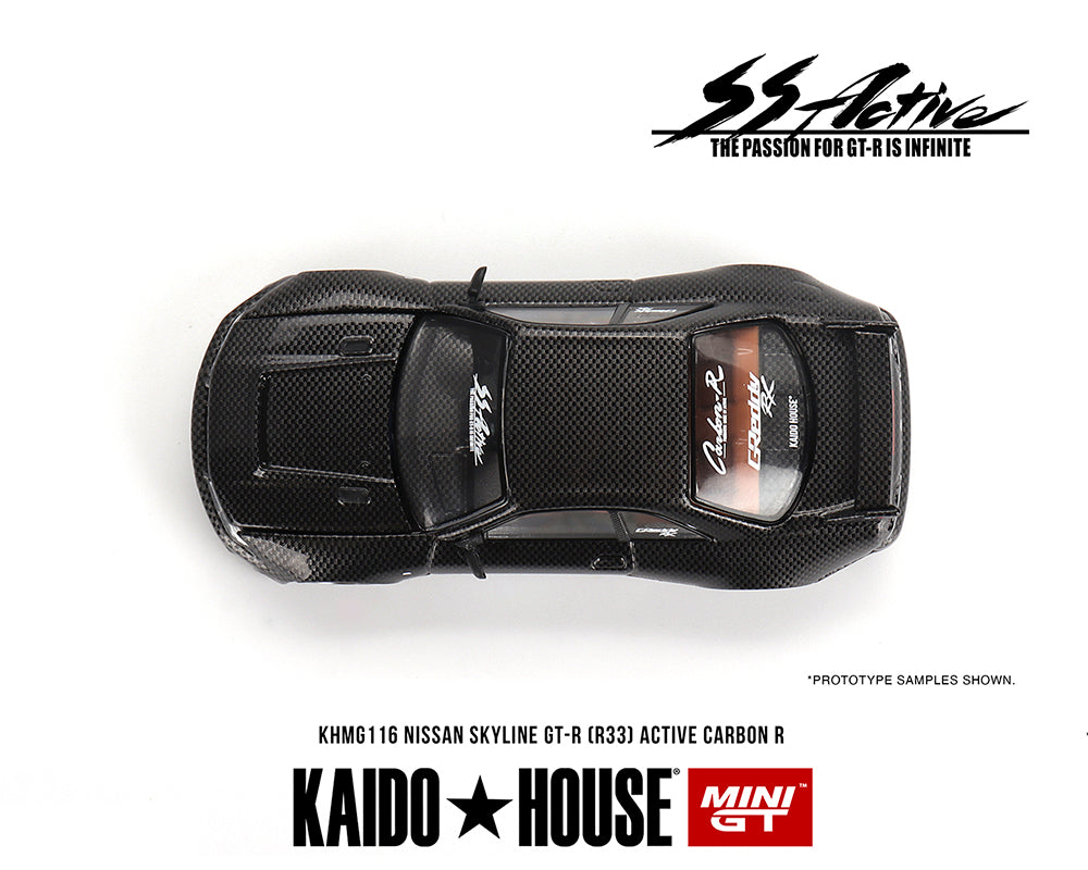 (PRE ORDER) Kaido House x Mini GT 1:64 Nissan Skyline GT-R (R33) Active Carbon R