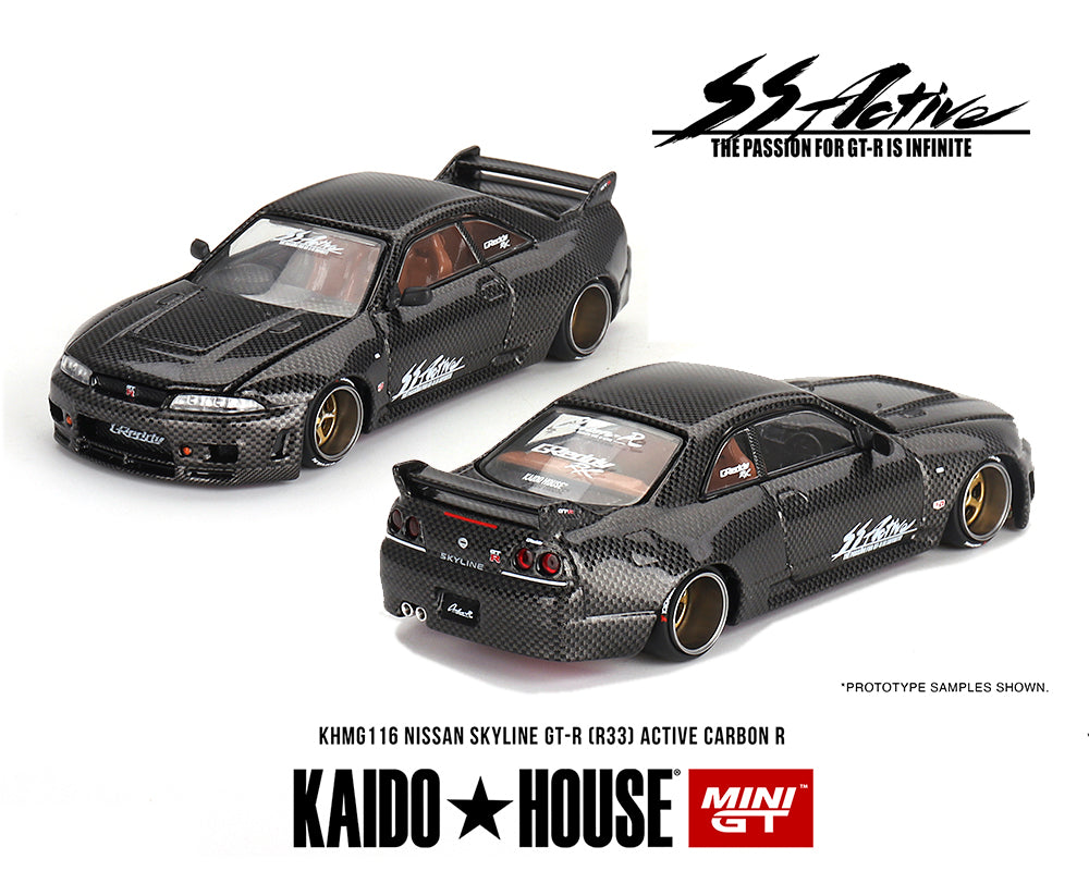 Kaido House x Mini GT 1:64 Nissan Skyline GT-R (R33) Active Carbon R