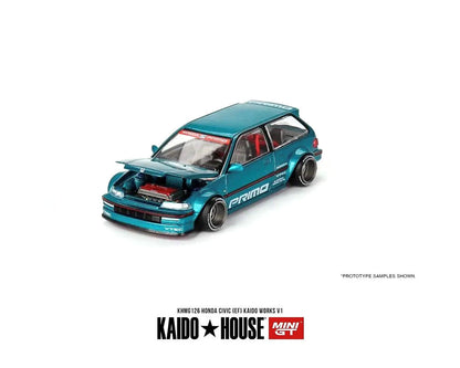(PRE ORDER) Kaido House x Mini GT 1:64 Honda Civic (EF) Kaido Works V1 – Tahitian Green