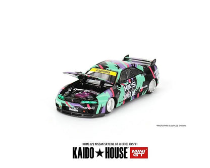 Kaido House x Mini GT 1:64 Nissan Skyline GT-R (R33) HKS V1 – Black Green