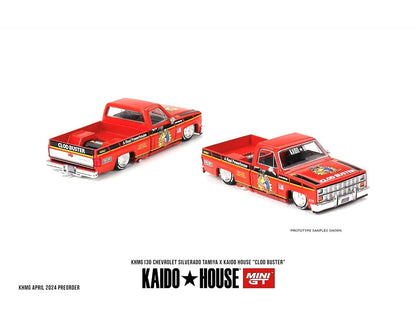 (PRE ORDER) Kaido House x Mini GT 1:64 Chevrolet Silverado Tamiya x Kaido House ” CLOD BUSTER” – Orange