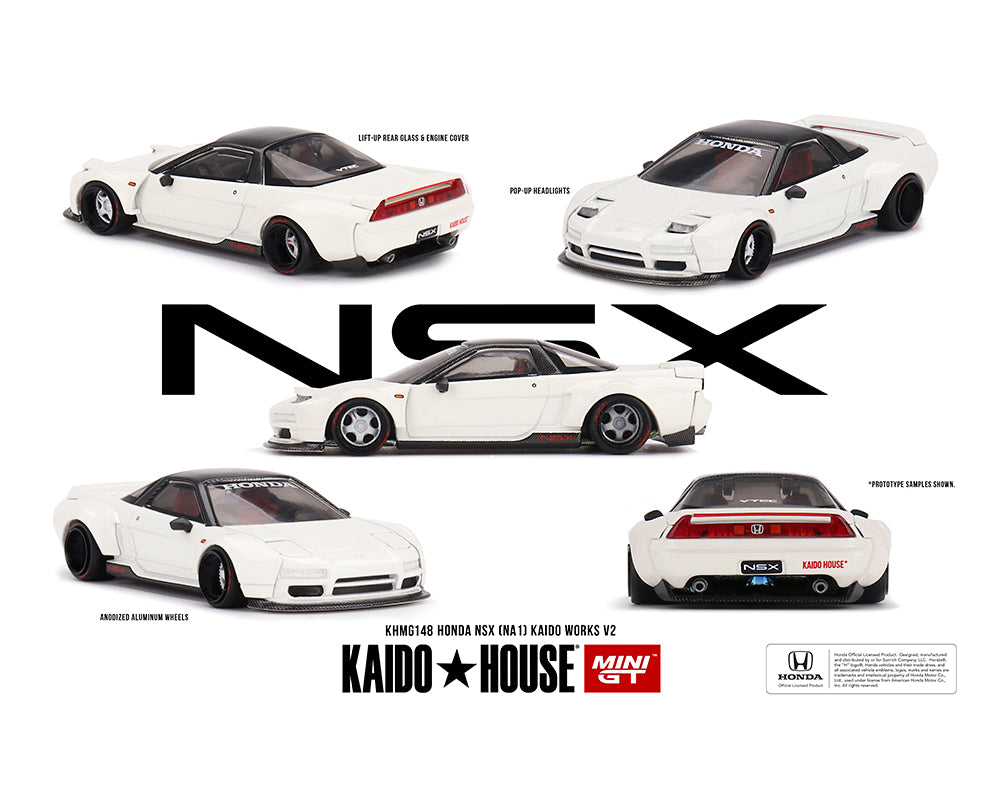 (PRE ORDER) Kaido House x Mini GT 1:64 Honda NSX (NA1) Kaido WORKS V2 – White