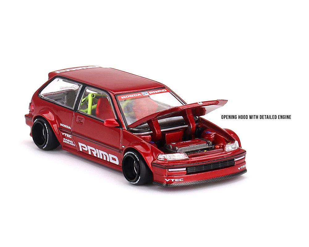 (COMING SOON) Kaido House x Mini GT 1:64 Honda Civic (EF) Kaido Works V2- M Red