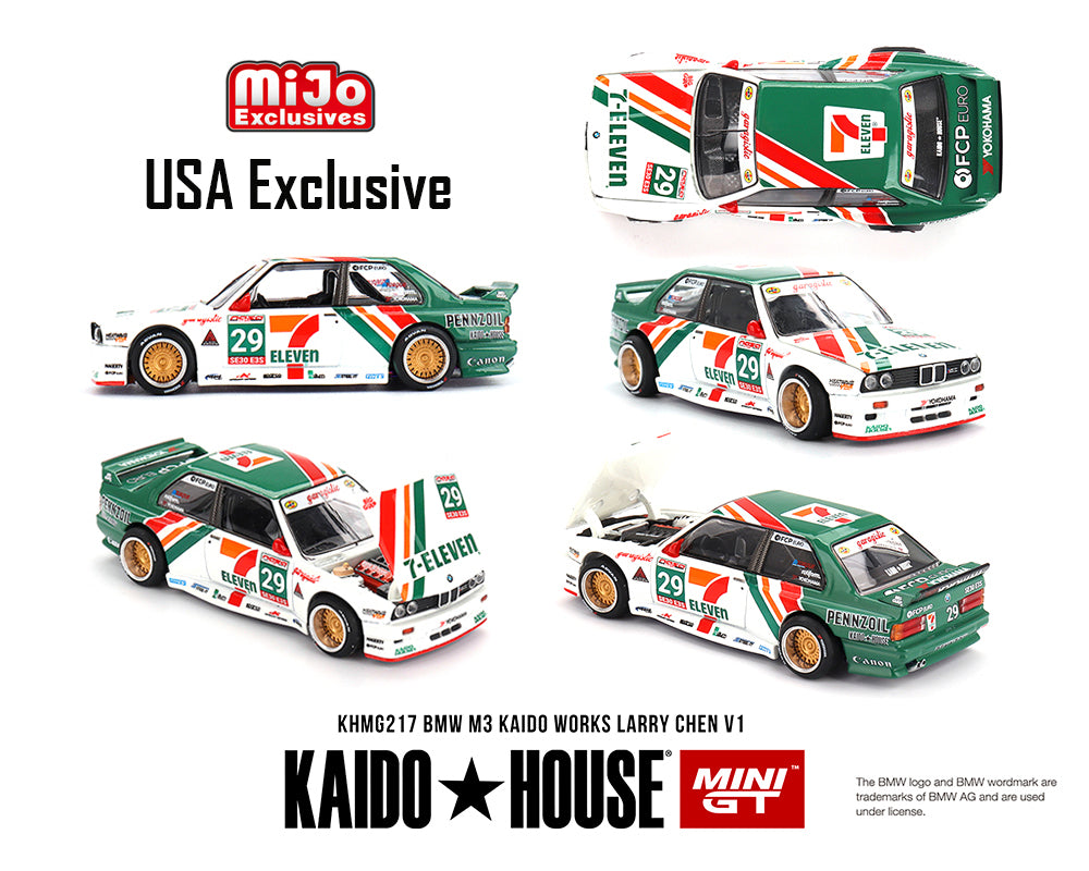 (COMING SOON) Kaido House x Mini GT 1:64 BMW M3 Kaido Works Larry Chen V1 – USA Exclusive – MiJo Exclusives