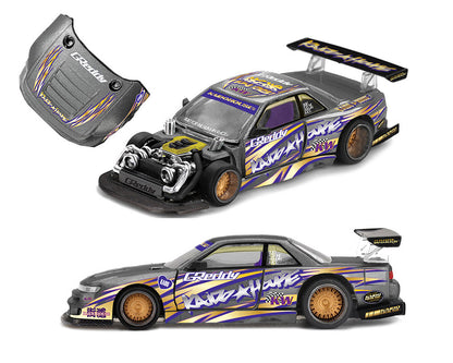 (COMING SOON) Kaido House x Mini GT 1:64 Nissan Silvia S13-R Kaido Drift V1 Greddy – Gunmetal Gray