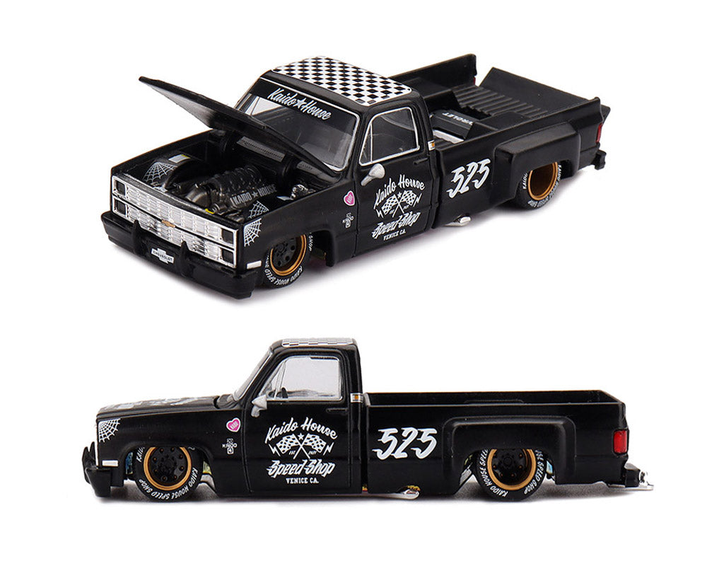Kaido House x Mini GT 1:64 Chevrolet Silverado Dually Hot Rod V1 – Flat Black