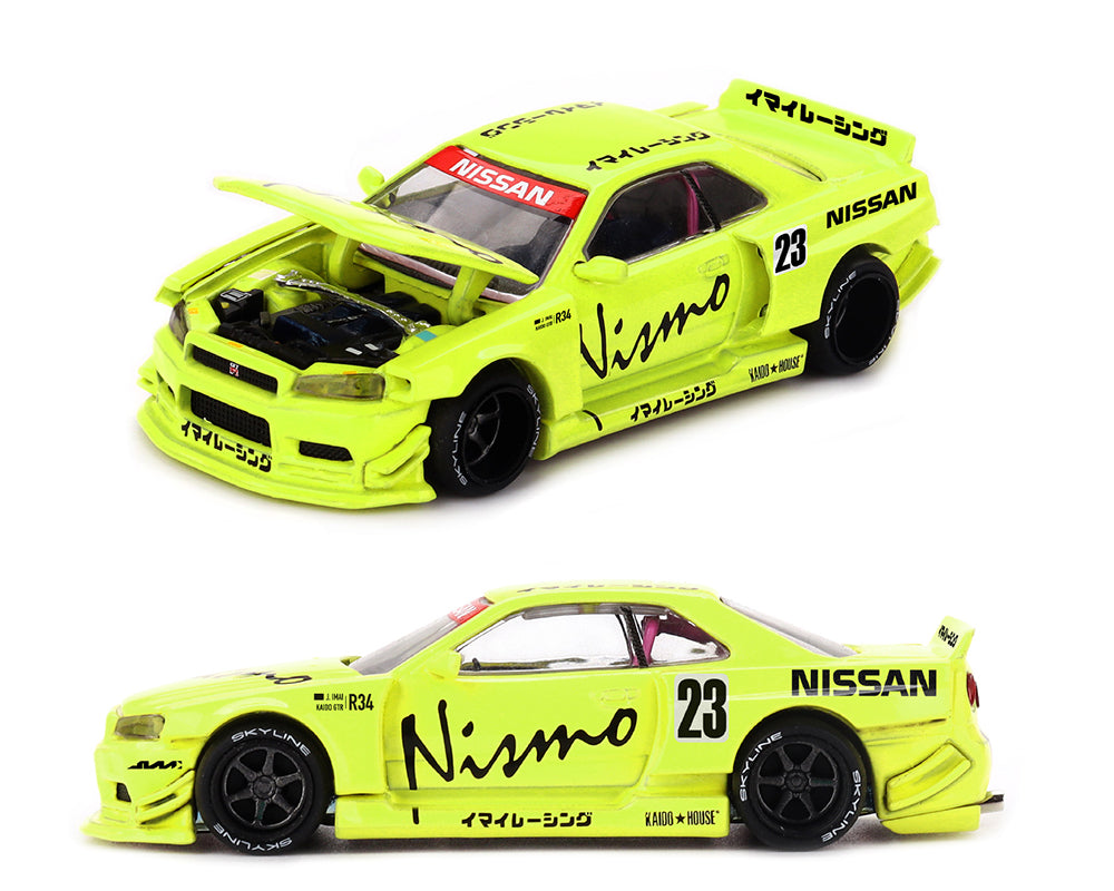 (COMING SOON) Kaido House x Mini GT 1:64 Nissan Skyline GT-R (R34) Kaido Works V4 – Yellow