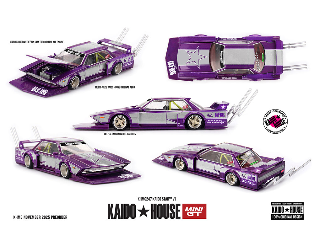 (COMING SOON) Kaido House x Mini GT 1:64 Kaido Star V1- Purple Silver