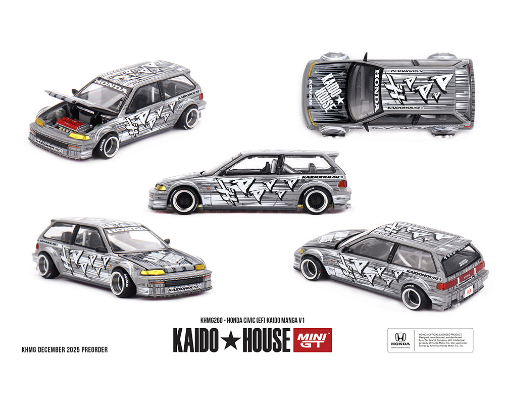 (COMING SOON) Kaido House x Mini GT 1:64 Honda Civic (EF) Kaido Manga V1 – Silver
