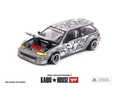 (COMING SOON) Kaido House x Mini GT 1:64 Honda Civic (EF) Kaido Manga V1 – Silver