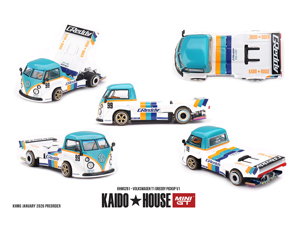 (COMING SOON) Kaido House x Mini GT 1:64 Volkswagen T1 GReddy Pickup V1