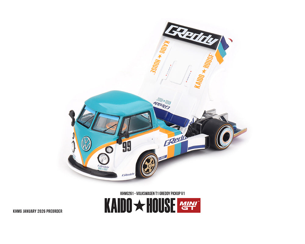 (COMING SOON) Kaido House x Mini GT 1:64 Volkswagen T1 GReddy Pickup V1