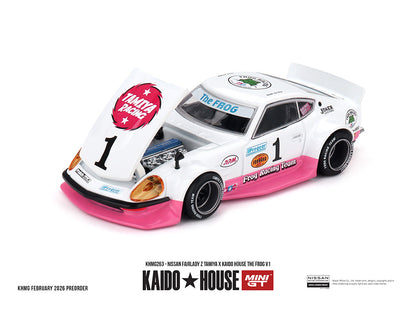(COMING SOON) Kaido House x Mini GT 1:64 Nissan Fairlady Z Tamiya x Kaido House The Frog V1 – White/Pink