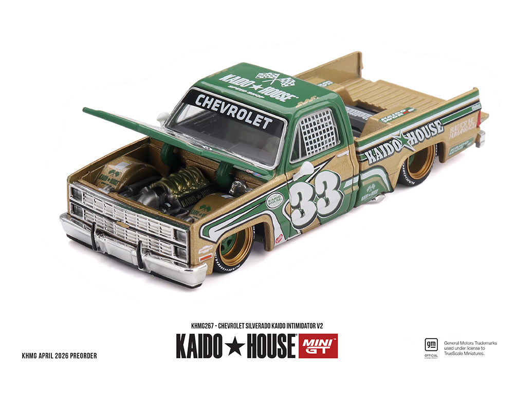 (COMING SOON) Kaido House x Mini GT 1:64 Mini GT Chevrolet Silverado Kaido Intimidator V2 – Beige