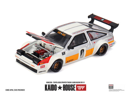 (COMING SOON) Kaido House x Mini GT 1:64 Toyota AE86 Sprinter Trueno Kaido Racing Dev V1 – White