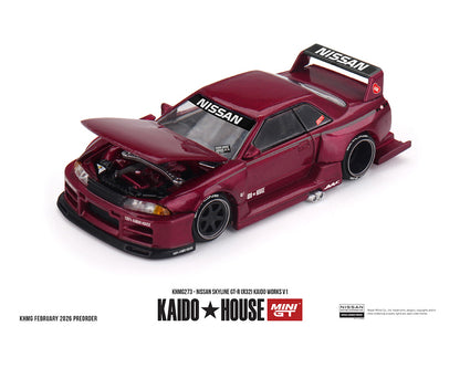 (COMING SOON) Kaido House x Mini GT 1:64 Nissan Skyline GT-R (R32) Kaido Works V1 – Burgundy Red