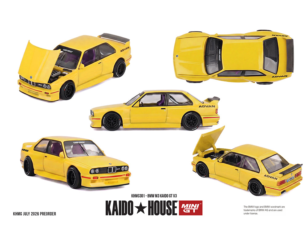 (COMING SOON) Kaido House x Mini GT 1:64 BMW M3 Kaido GT V3 ADVAN – Yellow