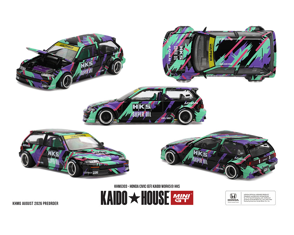 (COMING SOON) Kaido House x Mini GT 1:64 Honda Civic (EF) Kaido Works HKS