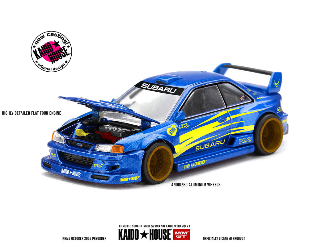 (COMING SOON) Kaido House x Mini GT 1:64 Subaru Impreza WRX STI KAIDO WORKS V1 – Blue