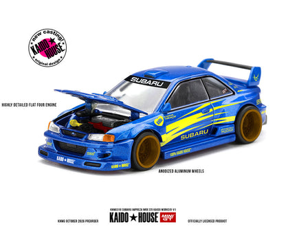 (COMING SOON) Kaido House x Mini GT 1:64 Subaru Impreza WRX STI KAIDO WORKS V1 – Blue