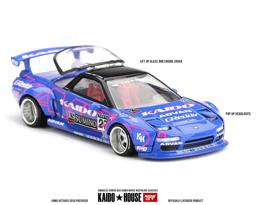 (COMING SOON) Kaido House x Mini GT 1:64 Honda NSX Kaido House Nostalgic Classics – Blue
