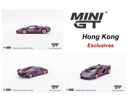 MINI GT 1/64  Mini GT 1:64 Lamborghini Sián FKP 37 – Matte Viola SE30 – Hong Kong Exclusive