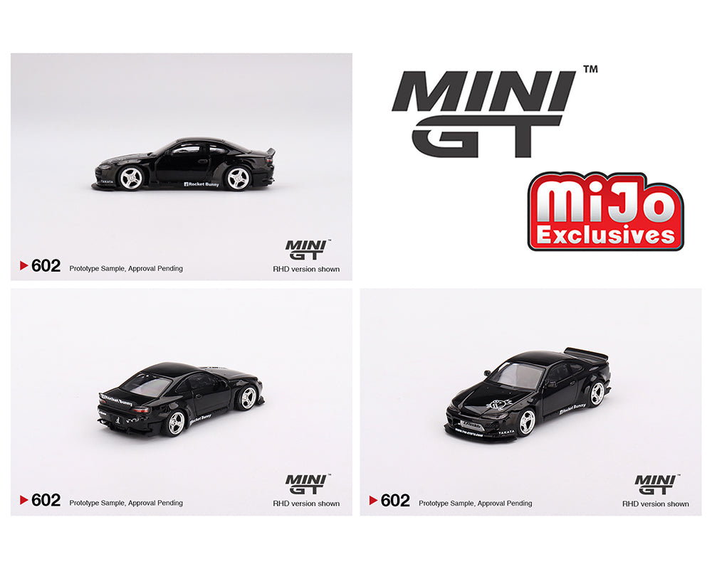 MINI GT 1/64 Nissan Silvia (S15) Rocket Bunny Black Pearl – RHD
