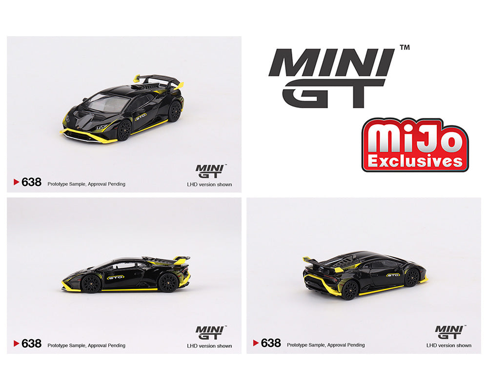 MINI GT 1/64 Lamborghini Huracán STO Nero Noctis – MiJo Exclusives