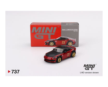 MINI GT 1/64 CLDC Magazine with Nissan Z LB Nation Works – M Red – China CLDC Exclusives