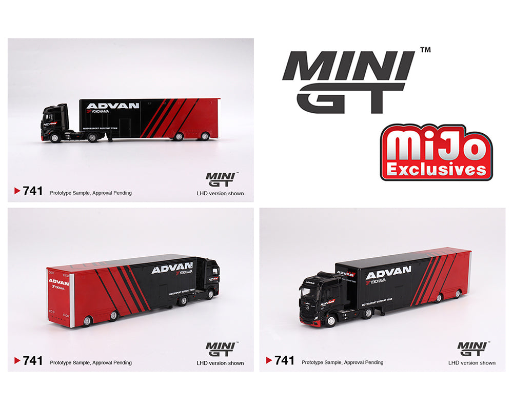 MINI GT 1/64 Mercedes-Benz Actros w/ Racing Transporter “ADVAN”