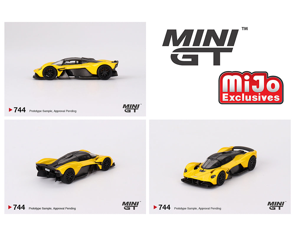(PRE ORDER) MINI GT 1/64 Aston Martin Valkyrie – Sunburst Yellow – Mijo Exclusives