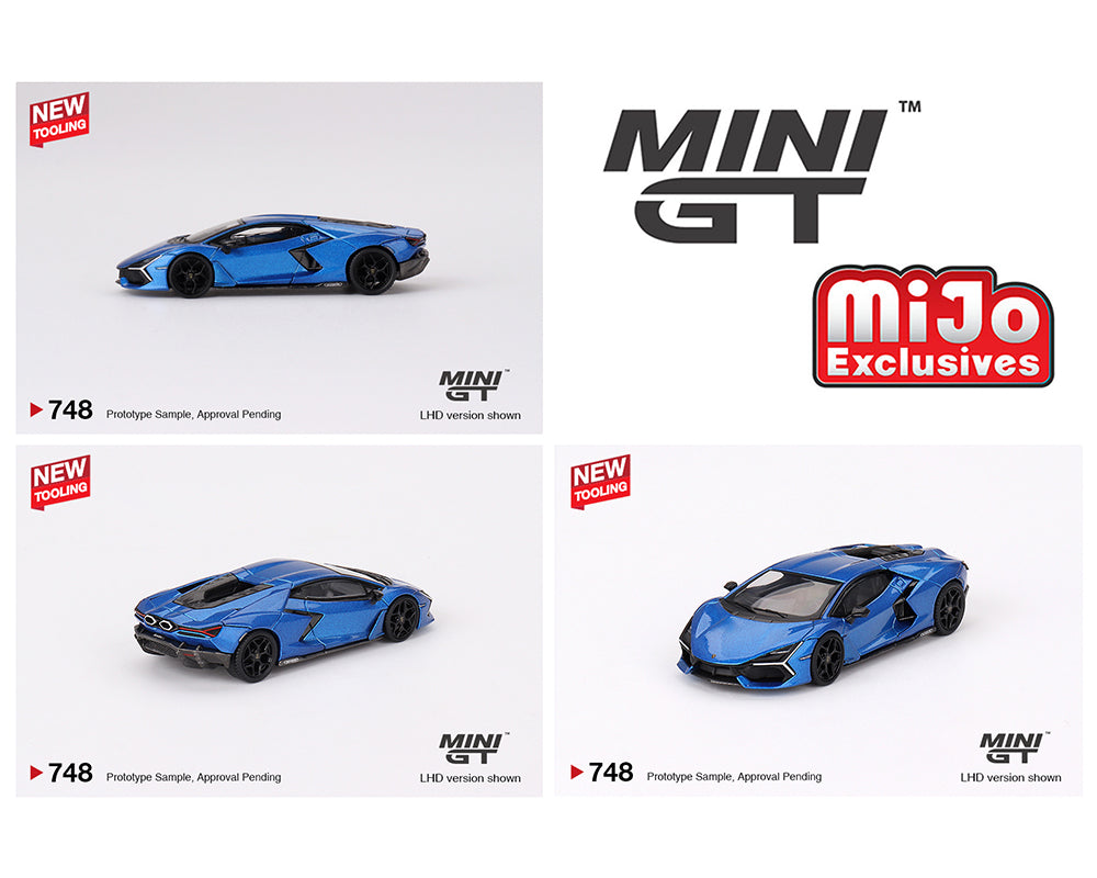 (PRE ORDER) MINI GT 1/64 Lamborghini Revuelto – Blu Eleos – MiJo Exclusives