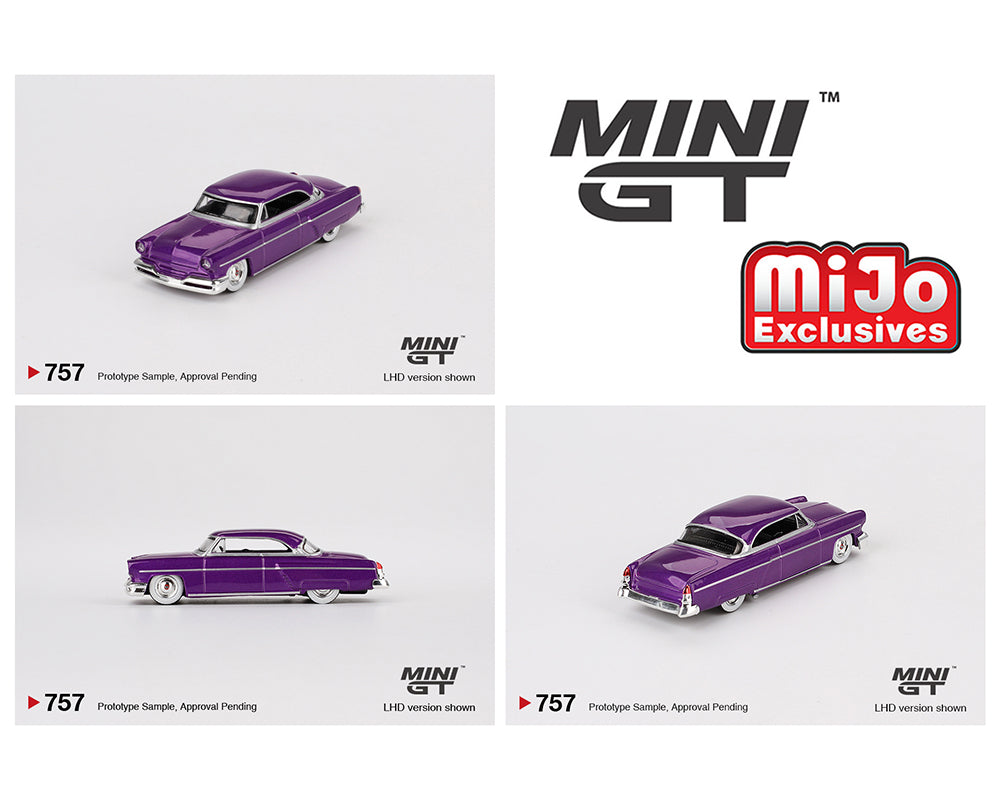 MINI GT 1/64 Lincoln Capri Hot Rod 1954 – Purple Metallic – MiJo Exclusives